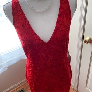 Lulu’s Love Red Lace Mermaid Maxi (L) NWT